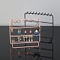 Rectangle Iron Jewelry Display Tower Stands, Jewelry Organizer Holder for Earrings, Bracelet, Necklace Storage