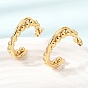 201 Stainless Steel Stud Earrings, Half Hoop Earrings, with 304 Stainless Steel Pin, PVD Vacuum Plating