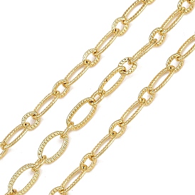 Латунные текстурированные овальные звенья цепи, пайки, без кадмия, без никеля и без свинца, с катушкой