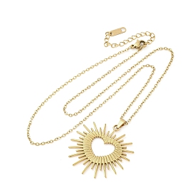 Сияющее сердце 304 ожерелья с подвесками из нержавеющей стали, ионное покрытие (ip)