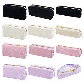 12Pcs 12 Styles Corduroy Pen Case, Rectangle