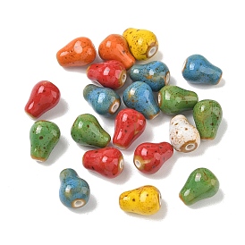 Фарфоровые бусины, радужный глазурованный фарфор, груша