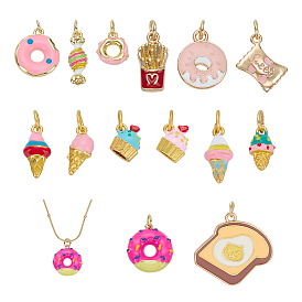 14шт. 1 стили подвески из сплава и латуни с эмалью, с 304 кольцами из нержавеющей стали, разнообразные