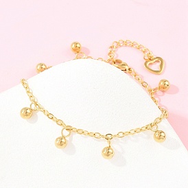 304 из нержавеющей стали шарм браслеты, с 201 стальными бусинами, браслеты из кабельной цепи, ионное покрытие (ip)