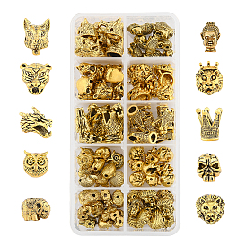 Animal Theme Tibetan Style Alloy Beads, Cadmium Free & Lead Free, Mixed Shapes
