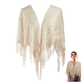 Съемная шаль из полиэстера с кружевным цветком, аксессуары для одежды