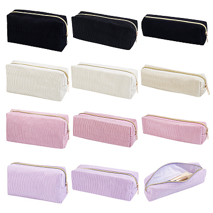 12Pcs 12 Styles Corduroy Pen Case, Rectangle