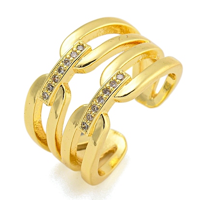 Кольца-манжеты из латуни с микропаве из кубического циркония для женщин, без кадмия и без свинца, долговечный