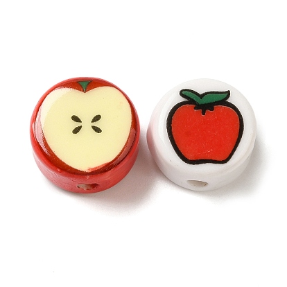 Рождественская тема фарфоровые бусины ручной работы, тема еды, яблоко