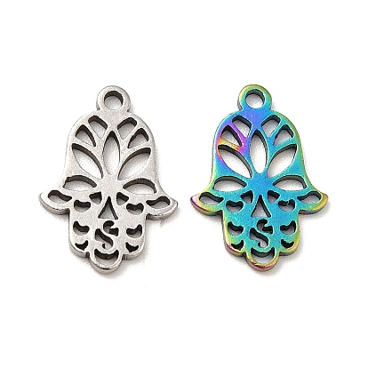 201 подвески из нержавеющей стали, hamsa hand charms
