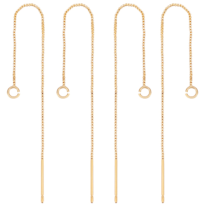 10шт. латунные серьги-гвоздики с петлей, ушные резьбы