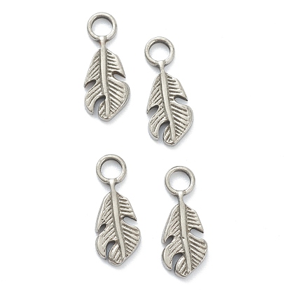 304 Stainless Steel Charms, Feather