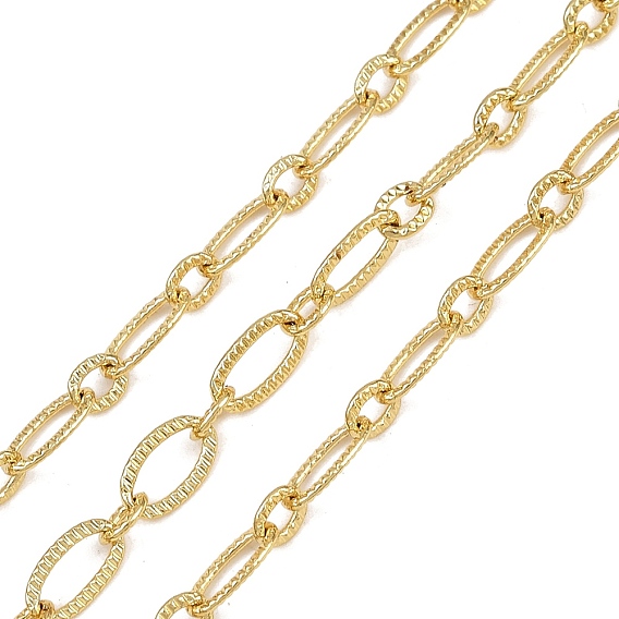 Латунные текстурированные овальные звенья цепи, пайки, без кадмия, без никеля и без свинца, с катушкой