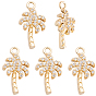 10Pcs Brass Micro Pave Cubic Zirconia Pendants, Tree Charms