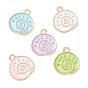 Alloy Enamel Pendants, Conch Shape Charms, Golden
