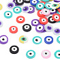 Handmade Polymer Clay Cabochons, Polymer Clay Slices for Resin Crafts & DIY Projects, Flat Round with Evil Eye