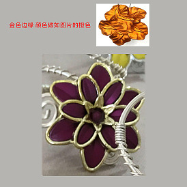 Opaque Acrylic Beads, Flower, Rubberized