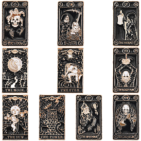 10 шт. 10 стили эмалевых булавок для карт Таро, броши из цинкового сплава для одежды и рюкзака
