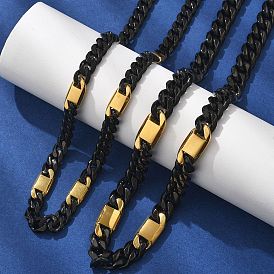 304 ожерелья из нержавеющей стали с кубинскими звеньями для женщин и мужчин, ионное покрытие (ip), золотые