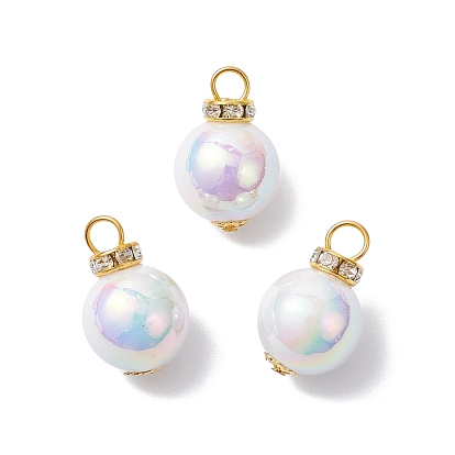 Имитация жемчуга акриловыми подвесками, с железными штифтами с плоской головкой, круглые