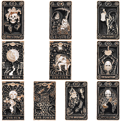 10 шт. 10 стили эмалевых булавок для карт Таро, броши из цинкового сплава для одежды и рюкзака
