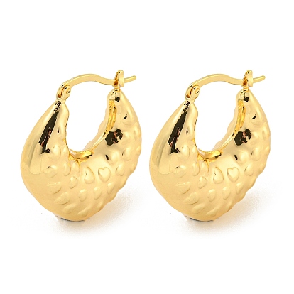 Rack Plating Brass Hoop Earrings, Long-Lasting Plated, Lead Free & Cadmium Free, Oval