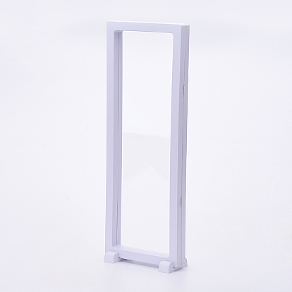 Plastic Frame Stands, with Transparent Membrane, 3D Floating Frame Display Holder, For Bracelet/Necklace Jewelry Display, Rectangle