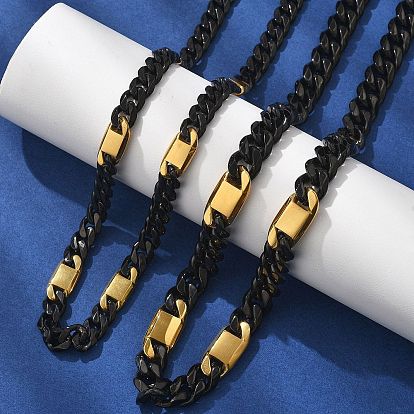 304 ожерелья из нержавеющей стали с кубинскими звеньями для женщин и мужчин, ионное покрытие (ip), золотые