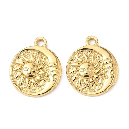 304 подвески из нержавеющей стали, плоские круглые с луной