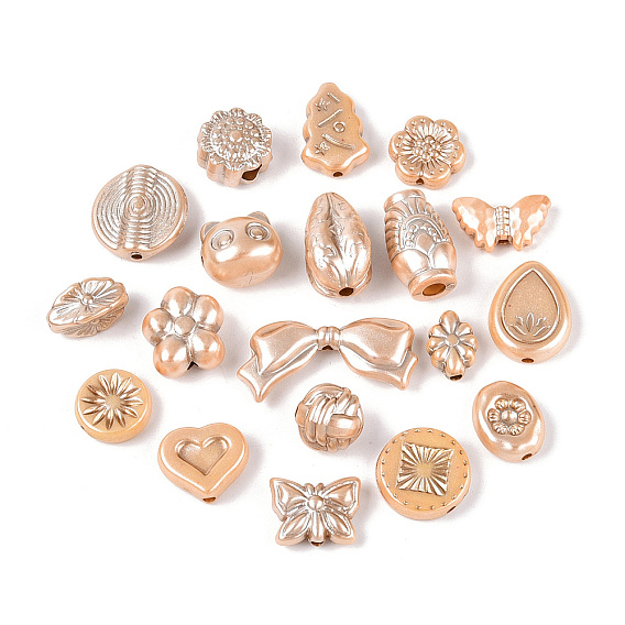 Перламутровые непрозрачные акриловые бусины, разнообразные