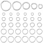 50Pcs 5 Styles 925 Sterling Silver Open Jump Rings, for Chainmaille Weaves, Saw Cut Round