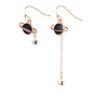Alloy Enamel Dangle Stud Earrings, Asymmetrical Earrings, with Brass Findings, Planet