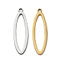 201 Stainless Steel Pendants, Oval Charms, Cut-Out