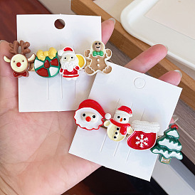 Cute Christmas Santa Claus Reindeer Hair Clip for Girls Students.