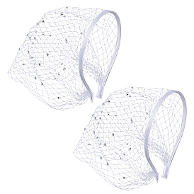 Резинки для волос из полиэстера и страз, аксессуары для волос для женщин и девочек