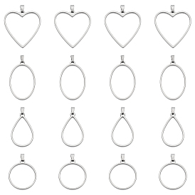 24 шт. 4 стиль 304 подвески из нержавеющей стали с открытой задней частью