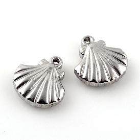 201 Stainless Steel Charms, Scallop