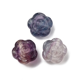 Резные бусины из натурального цветного флюорита, цветок