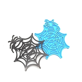 Moules en silicone de décoration d'affichage sur le thème de bricolage halloween, moules de résine, toile d'araignée
