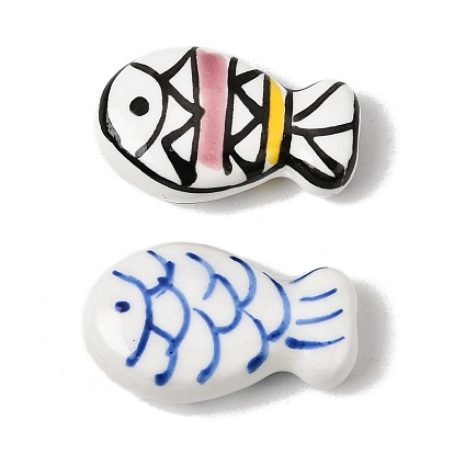 Фарфоровые бусины ручной работы, рыба, пастельный фарфор