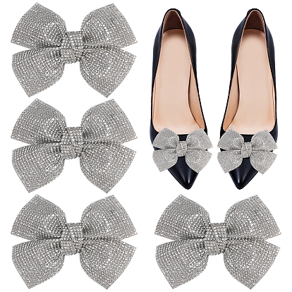 4зажимы для обуви со стразами шт., съемные украшения для обуви с бантом