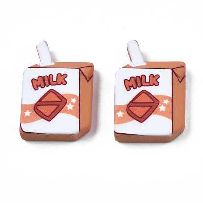 Cabuchones de resina opacos, caja de leche