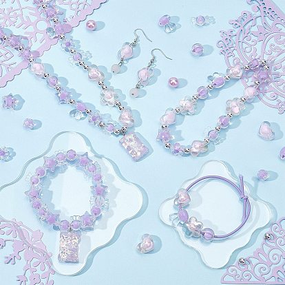 PandaHall Elite Transparent Acrylic Beads, Bead in Bead & Imitation Pearl Acrylic Beads, No Hole, Round