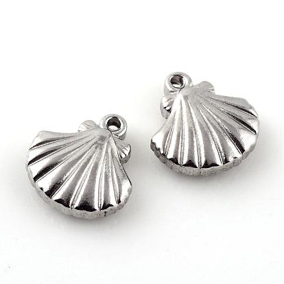 201 Stainless Steel Charms, Scallop