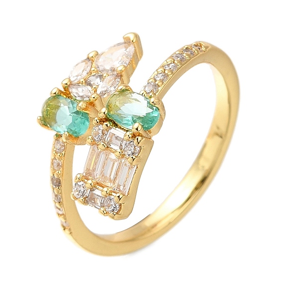 Открытые манжеты из латуни с микро-паве и кубическим цирконием для женщин, со стеклом, без кадмия и без свинца, долговечный