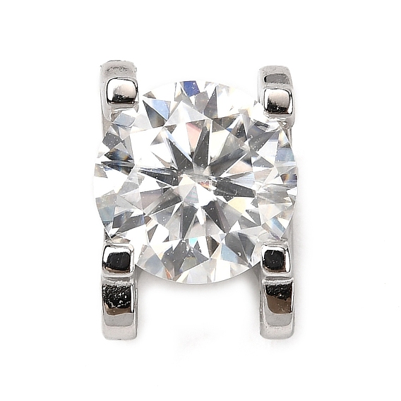 925 овальные звенья из стерлингового серебра с кристаллами муассанита и стразами, родий