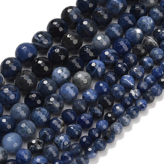 Природный содалит бисер нитей, граненые, круглые