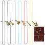 12Pcs 6 Styles Polyester Notebook Elastic Ropes, with Alloy Pendants