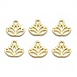 Tibetan Style Alloy Charms, Yoga Lutos, Lead Free & Cadmium Free, 15x17x1mm, Hole: 3mm, about 1305pcs/1000g