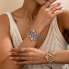 Браслеты-манжеты из сплава змеи и наборы колец-манжет